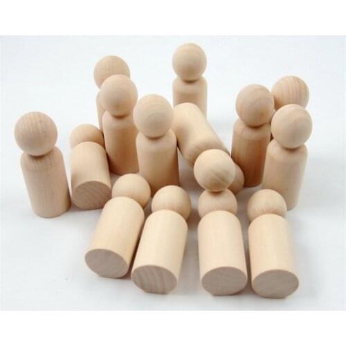 2Pieces 60*22mm Wooden Humanoid Chess Pieces Board Game Accessories Wood Pawn For Board Games DTY Accessories