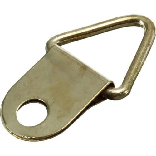 20 PCS D-Ring Golden Wall Mount Hooks Hangers Brass Picture oil Painting Mirror Frame