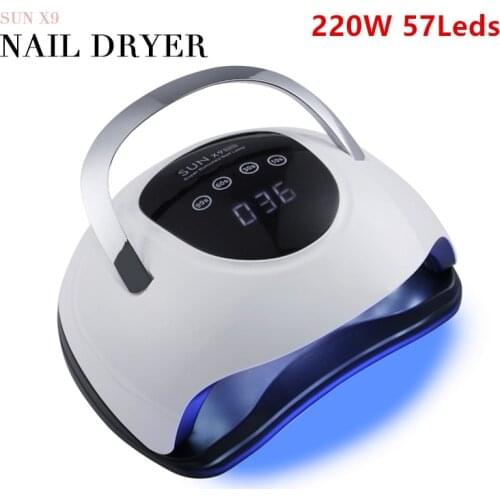 2021 114W SUN X9 MAX UV LED Lamp for Manicure Nail Lamps Nail Dryer for Curing UV Gel Varnish Nail Tools With Sensor LCD Display