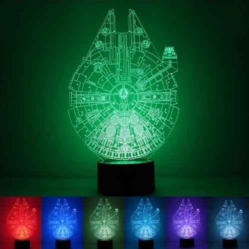 3D illusion Led Night Light 7colors Star Wars Lamp Table Novelty Products Christmas Lights with Push Button Children Night Light