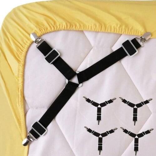 4PCS Fastener Straps Fixing Slip-Resistant Belt Adjustable Bed Sheet Clips Cover Grippers Holder Mattress Duvet Blanket Holder