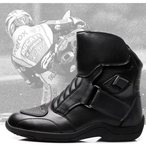Motocross Boots Microfiber Racing Shoes Anti-collision Anti-skid Motorcycle Boot Equipment All Season