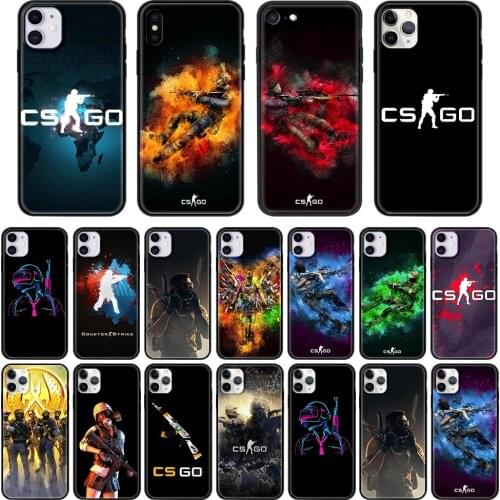 Phone Case for iPhone 12 Pro Max for iPhone 11 Pro 7 8 XR XS MAX 7 8 Plus SE 2020 Black Shell Cover Counter Strike csgo cs go