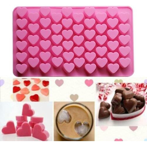 Food Silicone Cake Mold DIY 3D 55 Cavity Heart Love Fondant Chocolate Ice Tray Mould Ice Cream Mousse Maker Mold Kitchen Tools