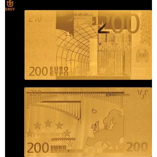 Hot Sale European Gold banknotes 200 Euro Money Gold Plated Paper Money With Home Decor Collection