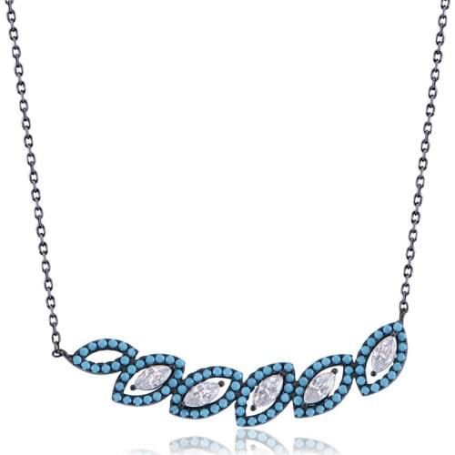 Turquoise Stone Leaf Pendant