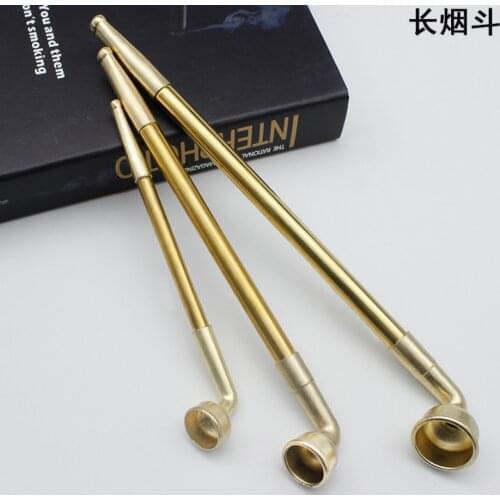 Hot selling Creative retro metal tobacco smoking cigar pipe Shrinkable and stretchable long pipe cigarette utensil high-end gift
