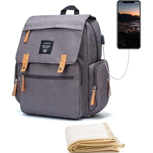 LEQUEEN Nappy Backpack Bag Mummy Large Capacity Stroller Bag Mom Baby Multi-function Waterproof Outdoor Travel Diaper Bags