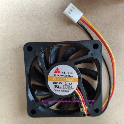Brand new 60*60*10mm 6cm cooling fan FD126010LB 12V 0.14A 3wires