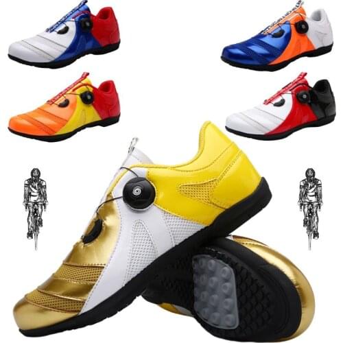 Couple Bicycle Shoes Road No-locking Cycling Shoes Women Outdoor Riding Sports Breathable Comfortable Sneakers Flat Biking Shoes