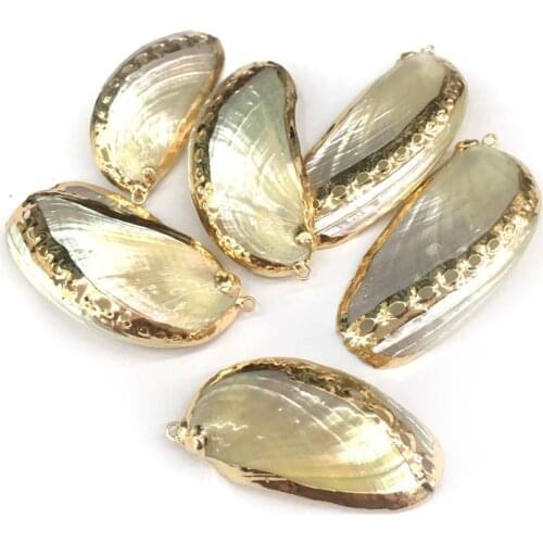 Natural Abalone Shell Pendant Charms Irregular Seashells Pendants for DIY Women Jewelry Making DIY Necklace Accessories Gift