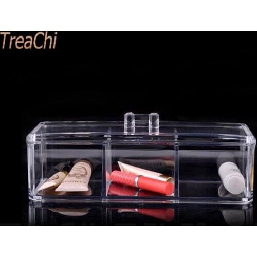 Transparent Cotton Case Compartments Desktop Plastic Cotton Swabs Lipstick Cotton Finishing Jewelry Box Makeup Organizer