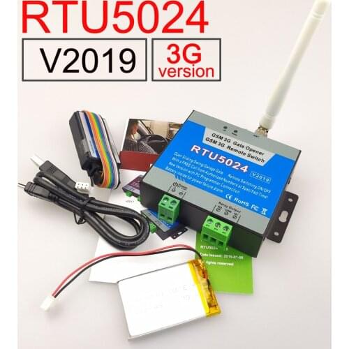 2019 Version RTU5024 3G/GSM relay sms call remote controller gate opener switch and Battery for Power failure alert