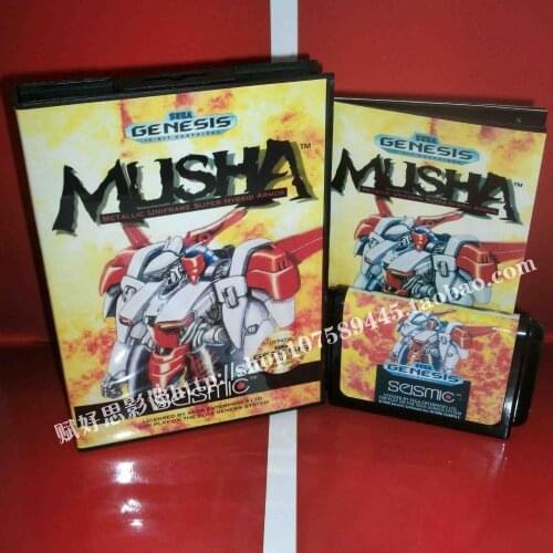 Sega MD game - MUSHA (U) with Box and Manual for 16 bit Sega MD game Cartridge Megadrive Genesis system