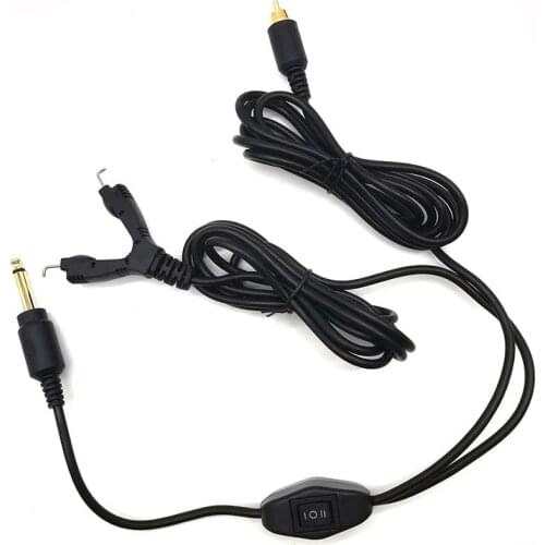 Tattoo Machine RCA & Clip Cord Interface Connect 2 Machines High Quality Tattoo Machine Gun Footswitch 2M Clip Cord