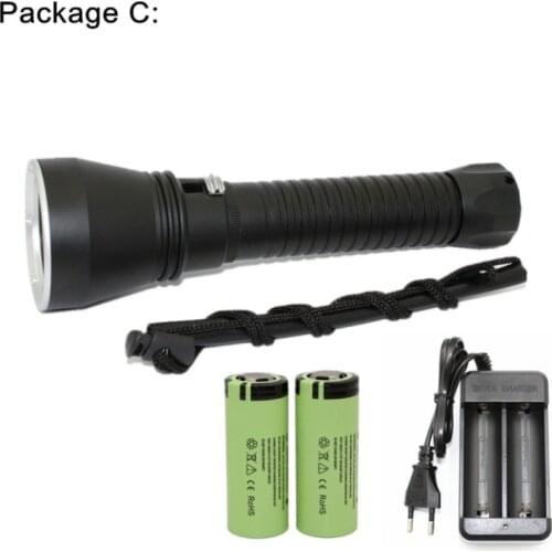 XHP70 LED Diving flashlight Underwater scuba flashlight waterproof torch lanterna dive light + 26650 Battery + Charger