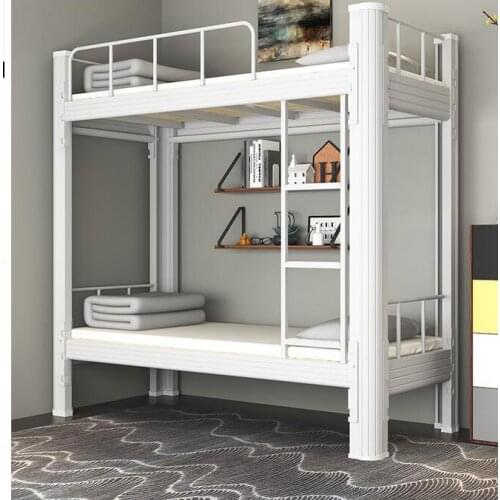 Iron bed double deck iron wrought bed 1.2m wide high and low bed dormitory apartment bed construction site double bed steel fram