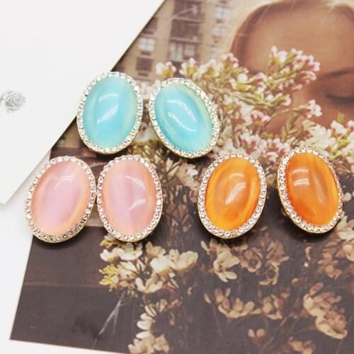 Geometric Ball Opal Clip Earrings For Women Fashion Brand Egg Pearl Earring Classic Vintage Party Girls Jewelry For Gifts