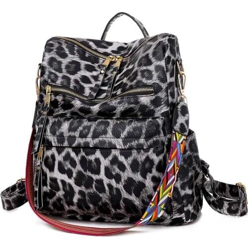 New Arrival Ladies' Backpack Women Leopard Bags PU Two-shoulder Backbag