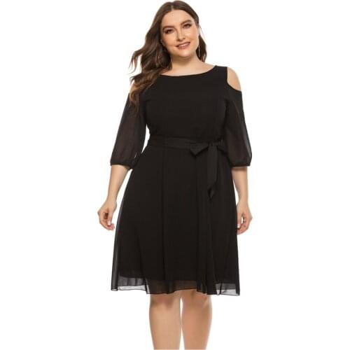 2021 Summer Hot Sale European And American Style Plus Size Off Shoulder Dress For Women