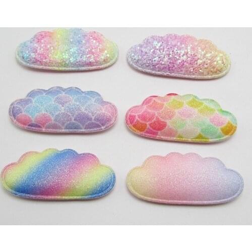 10pcs Cloud Ball Padded Appliques For clothes DIY Baby hair Clip headwear Decor Ornament Accessories