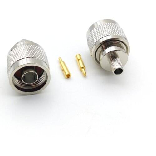 1000PCS COPPER N Plug Male Crimp adapter Connector for for RG-8X LMR240 RG8X LMR-240 Cable New