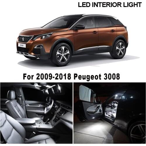 20pcs White Canbus No Error LED Interior Dome Ceiling Light For 2009-2018 Peugeot 3008 Door Vanity Mirror Lamp Car Accessories