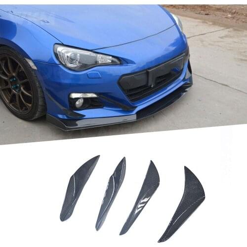 4Pcs Carbon Fiber Car Front Bumper Splitters Canards Air Knife Surrounded for Toyota GT86 for Subaru BRZ 2014-2016 J Style FRP