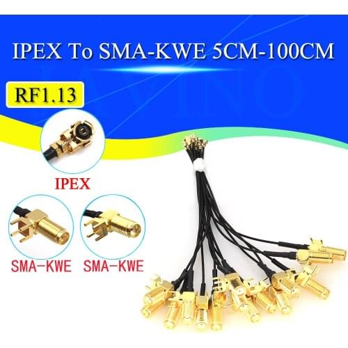 5PCS Antenna Converter Cable U.FL/IPX to SMA Female Connector RG1.13 Pigtail Cable SMA Plugboard IPEX to SMA-KWE