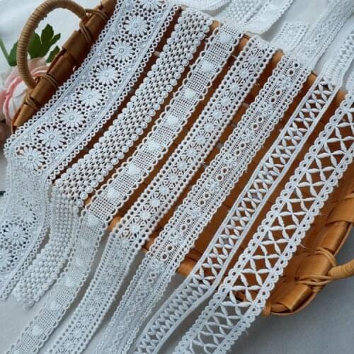 5Yard/Lot Thick Cotton Thread Embroidery Lace Trim Fabric Wedding Dress Baby Garment Splicing DIY Shoulder Belt Accessories