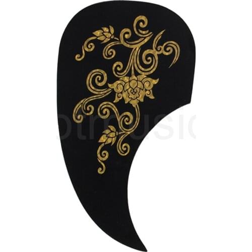 Acoustic Guitar Pickguard Scratch Plate Soft Self Stick Comma Shaped Shell Black Parts