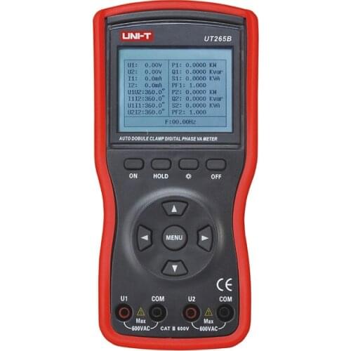 UNI-T UT265B Auto Double Clamp Digital Phase Meter VA Volt Ammeter Power Factor Tester Power Meter w/RS-232 & LCD Backlight