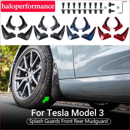 Model3Y Mud Flaps For Tesla Model 3 2021 Accessories Mudguards Splash Guards Fender Matte Black Carbon Fiber ABS Model Three