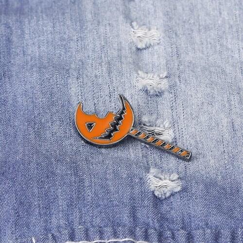 Lantern Pins And Brooches Orange Enamel Pumpkin Monster Brooch Pumpkin Lantern Lapel Pin Badge Funny Halloween Gift