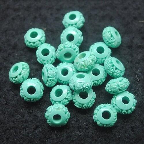 30PCS Carving Flower Clay Beads 7X11MM Inner Hole 3.0MM For Bracelets Diy Beads Finding Wholesale Beads Jewelry Fittings