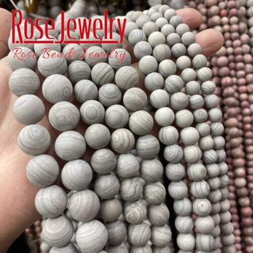 Natural Gray Wood Jaspers Beads For Jewelry Making 4 6 8 10 12mm Dull Polished Round Loose Bead Diy Bracelet Necklace 15'strand