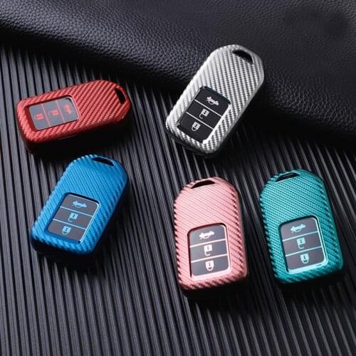 TPU Carbon Fiber Remote Key Shell Cover Holder for Honda XRV CRV Accord Crown Civiv Spirior Fit Jade Car Key Case Accessories