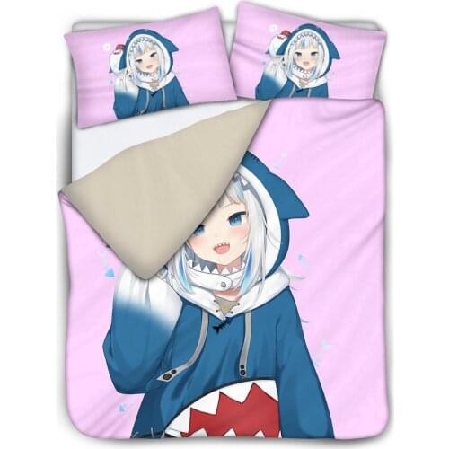 DARMIAN Cute Shark Girl Beding Set Home Textiles Twin Queen King Size Duvet Cover Set Pillowcase Bedclothes Girl Bedroom Decor