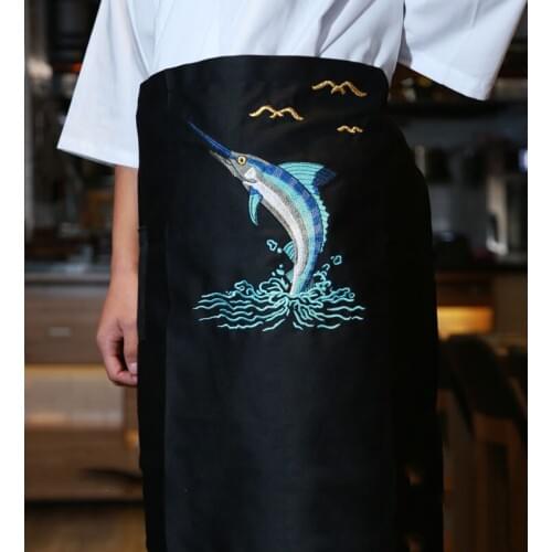 1piece Waiters chef broderie Aprons Chef Apron sushi Restaurant Food Service Accersories japan Cuisine aprons
