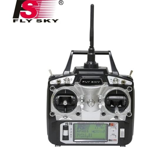 FATJAY FlySky FS-T6 6ch 2.4g w/ LCD Screen RC Transmitter + FS R6B Receiver For Heli Plane For RC Drone Quadecopter Airplanes