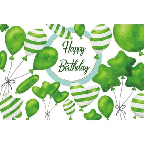 Happy Birthday Backdrop Candy Green Balloon Photography Background Celebration Photo Booth Studio Decor