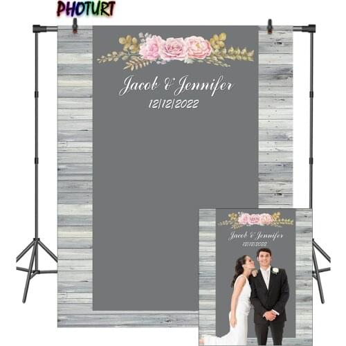 PHOTURT Pink Flower Photography Backdrop Wedding Bridal Shower Background 4 Choices Board Vinyl Photo Studios Decorate Props