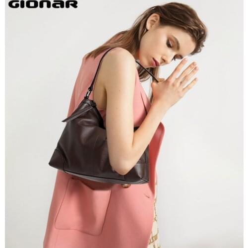 GIONAR Retro Soft Genuine Leather Handcrafted Purses And Handbags for Women Top Handle Bags Daily Use Shoulder Bags