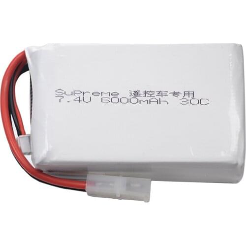 RC Lipo Battery 2S 7.4V 6000mAh 30C Max 40C Tamiya Plug For Supreme Hornet 18FW Rc Car Buggy HSP HPI 4WD Wltoys Truck Tank