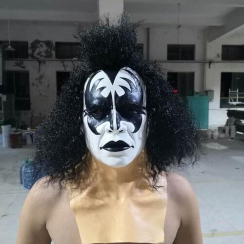 Kiss Gene Simmons Lead Singer Mask Halloween Horror Mask Crazy Music Festival Mask