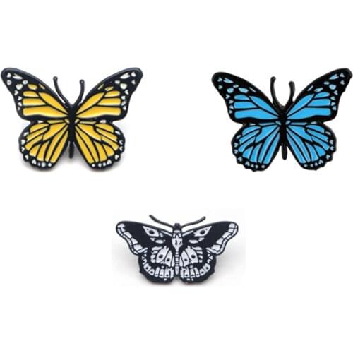 G2307 Cartoon Butterfly Enamel Pin Metal Collar Pins and Brooches for Women Men Kids Brooch Jewelry Lapel Pin Badge