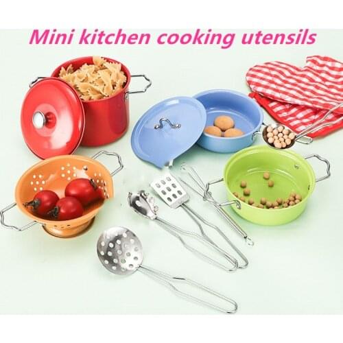 Mini Simulation Kitchen Set Ornaments Food Play Cooking Rice Pot Small Kitchen Utensils Childrens Play House Educational Toys