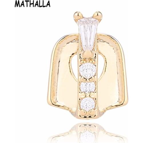 Creative New Style Grillz With Drill Gold Strip Braces Hip - hop Stick Single Braces Grillz