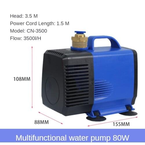 Engraving machine water pump pumping spindle circulating cooling submersible accessories 3.5m 220v 80W water-cooled spindle