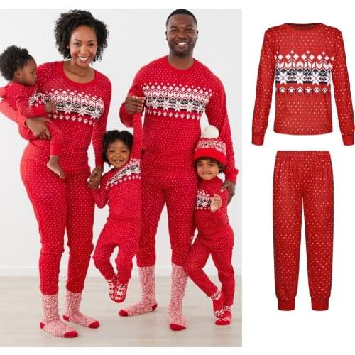 Christmas Family Pajamas Father Mother Children & Babys Matching Sleepwear Xmas Daddy Mommy and Me Pjs Clothes Sets Tops+Pants